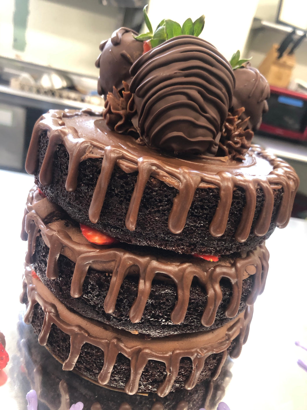 Vegan Chocolate Covered Strawberry Cake